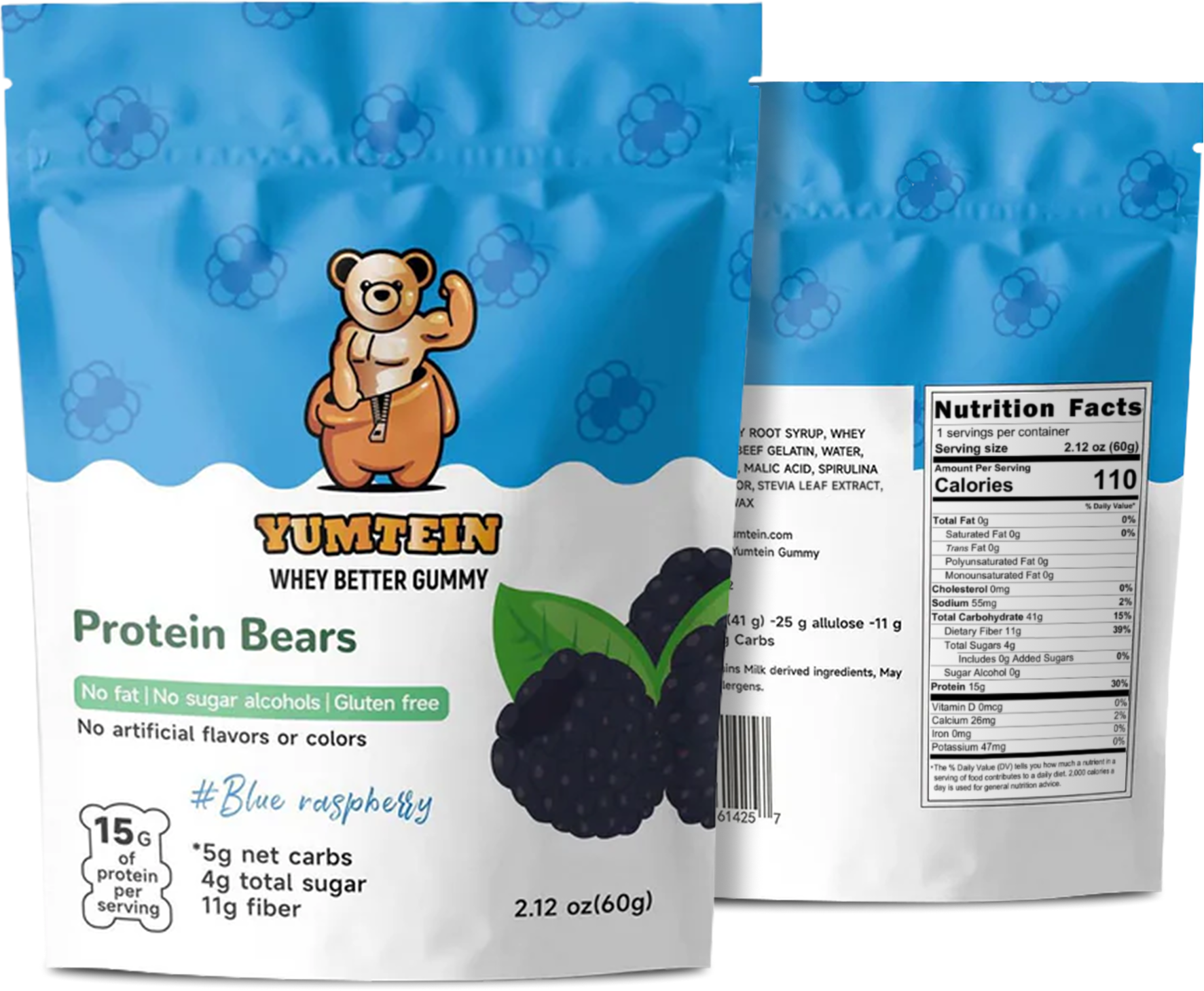 Blue Raspberry Protein Gummy Bears