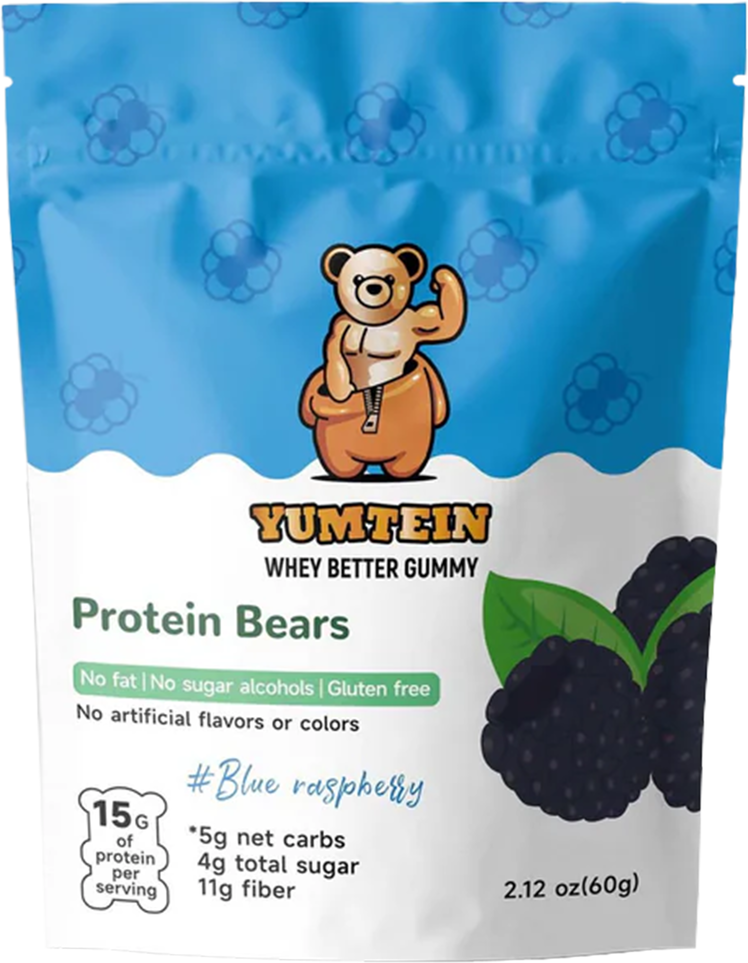 Blue Raspberry Gummy Protein Bears