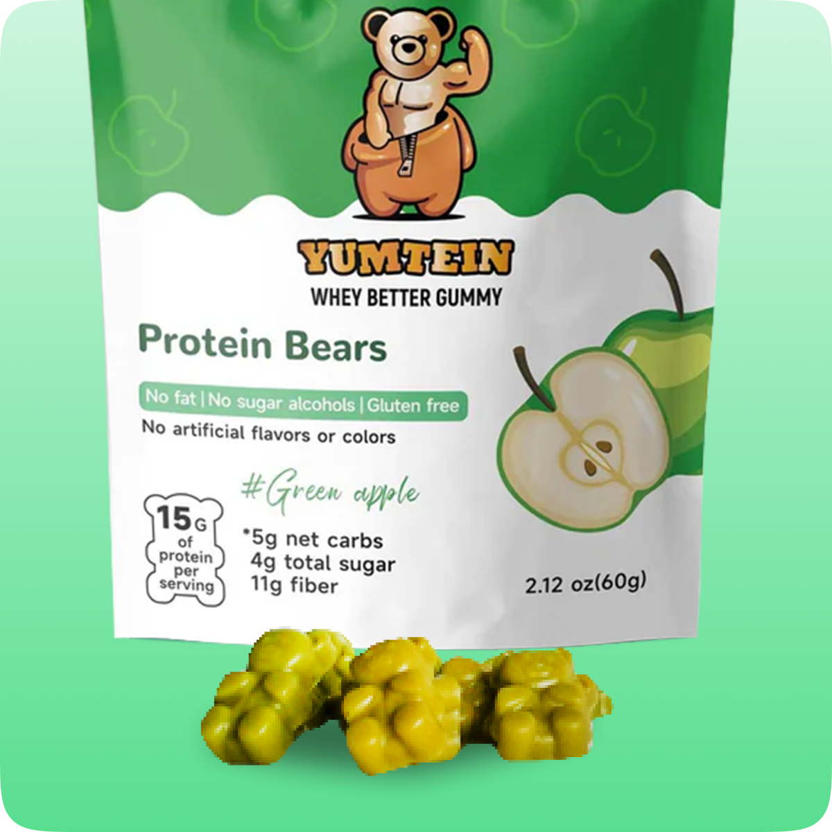 Green Apple Gummy Protein Bears