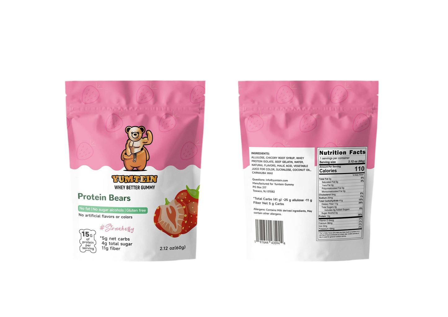 Strawberry Protein Gummy Bears (Pack of 6)