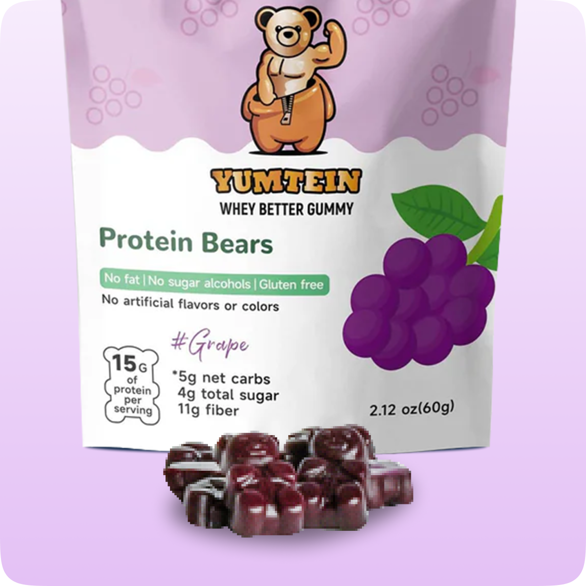 Grape Gummy Protein Bears