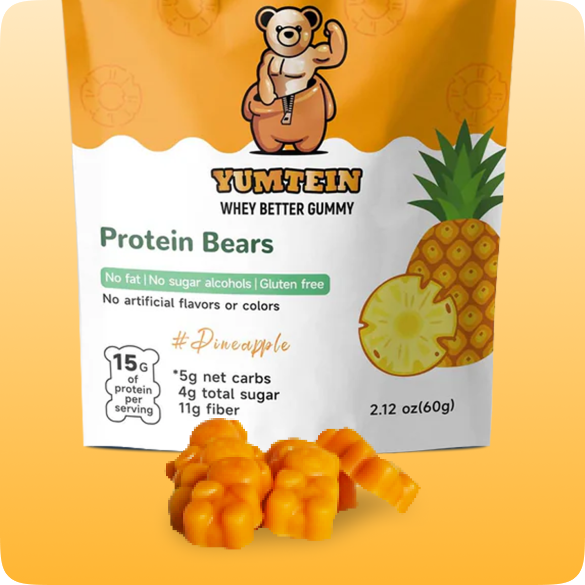 Pineapple Protein Gummy Bears