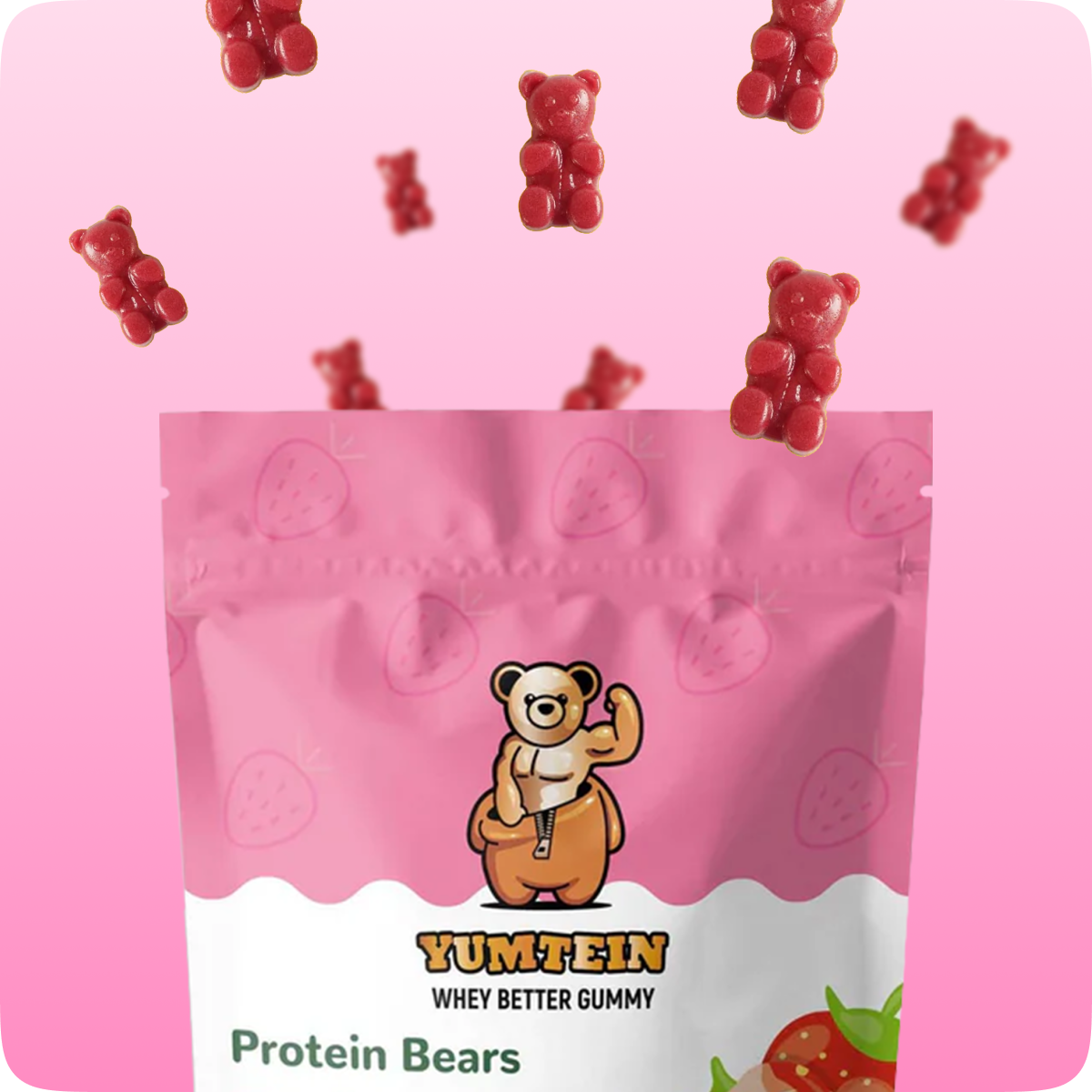 Strawberry Gummy Protein Bears