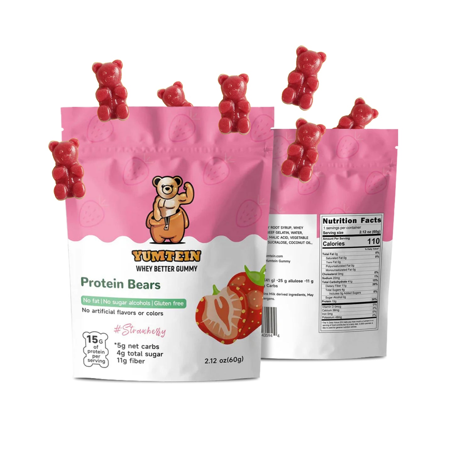 Strawberry Protein Gummy Bears (Pack of 6)