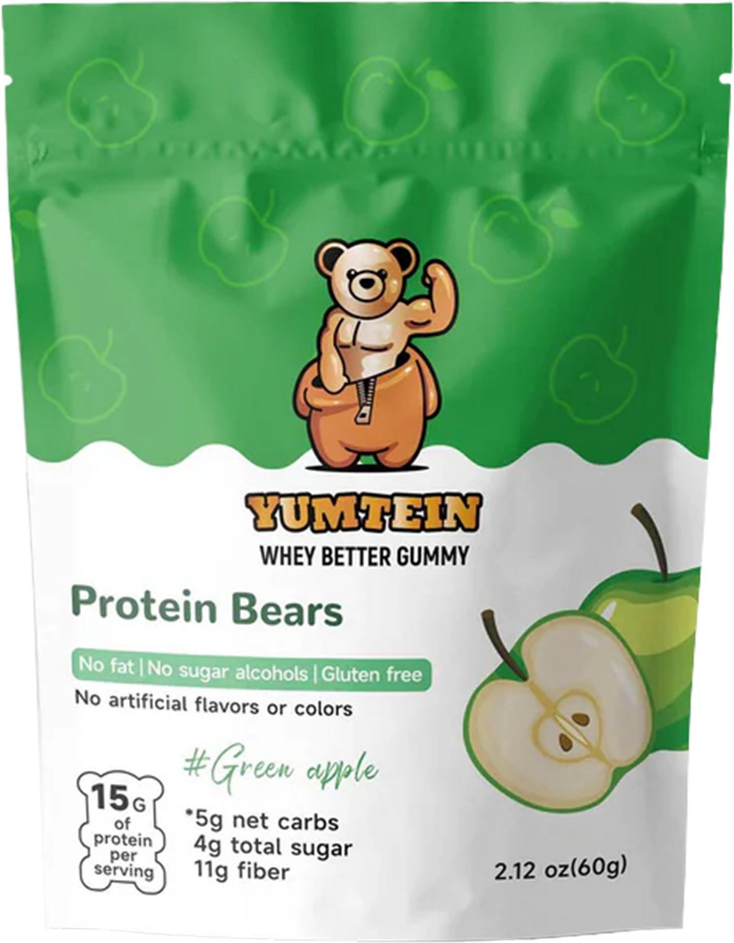 Green Apple Protein Gummy Bears (Pack of 6)